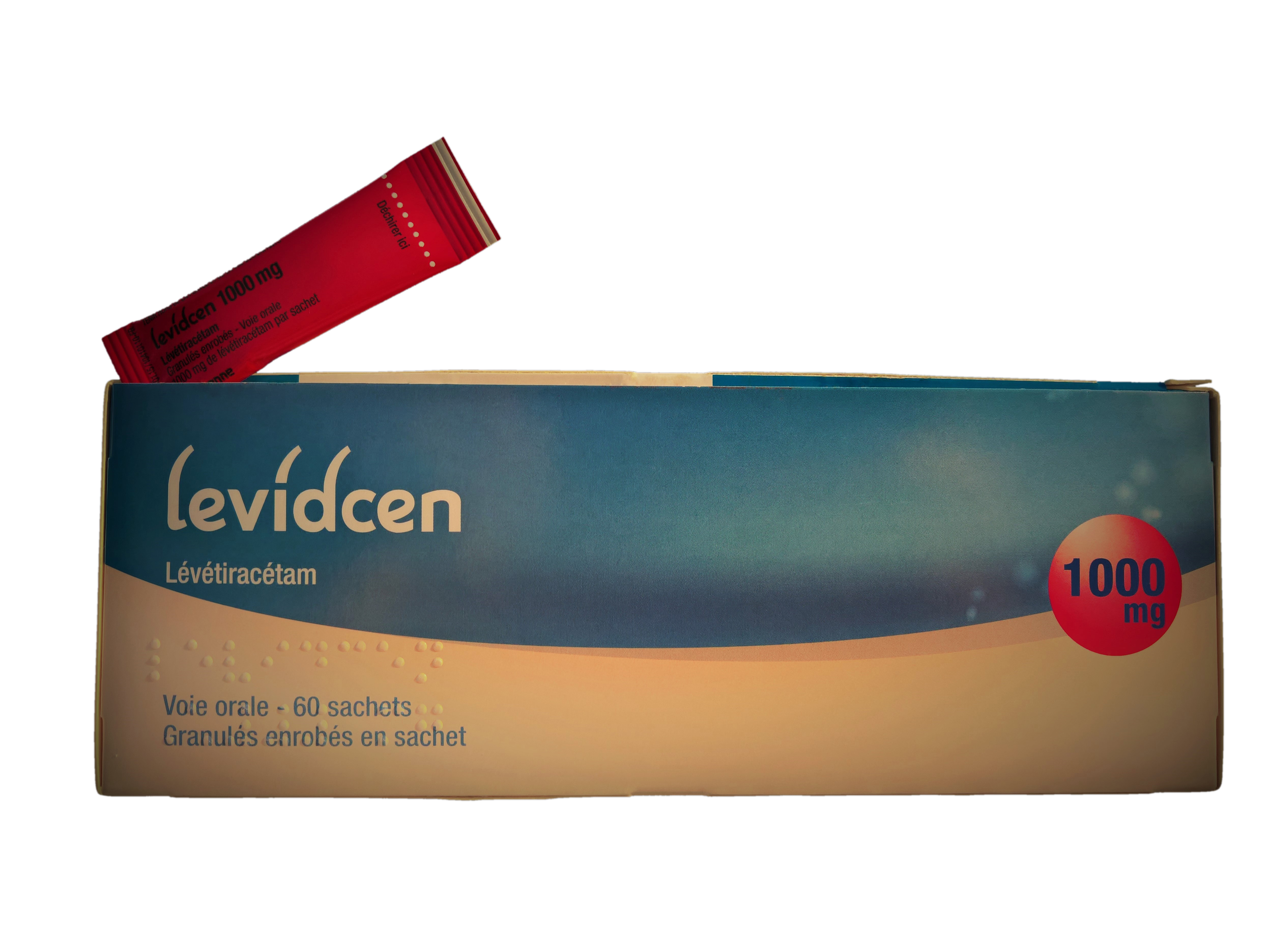 Photo de conditionnement <span class='vidalbox-gamme-product'>(LEVIDCEN 1000 mg glé enr en sachet)</span>