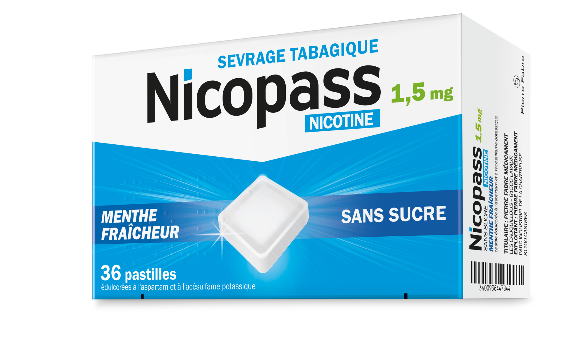 Photo de conditionnement <span class='vidalbox-gamme-product'>(NICOPASS 1,5 mg past sans sucre menthe fraîcheur)</span>