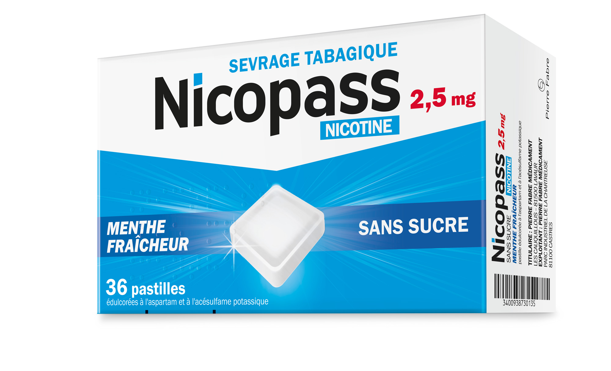 Photo de conditionnement <span class='vidalbox-gamme-product'>(NICOPASS 2,5 mg past menthe fraîcheur sans sucre)</span>