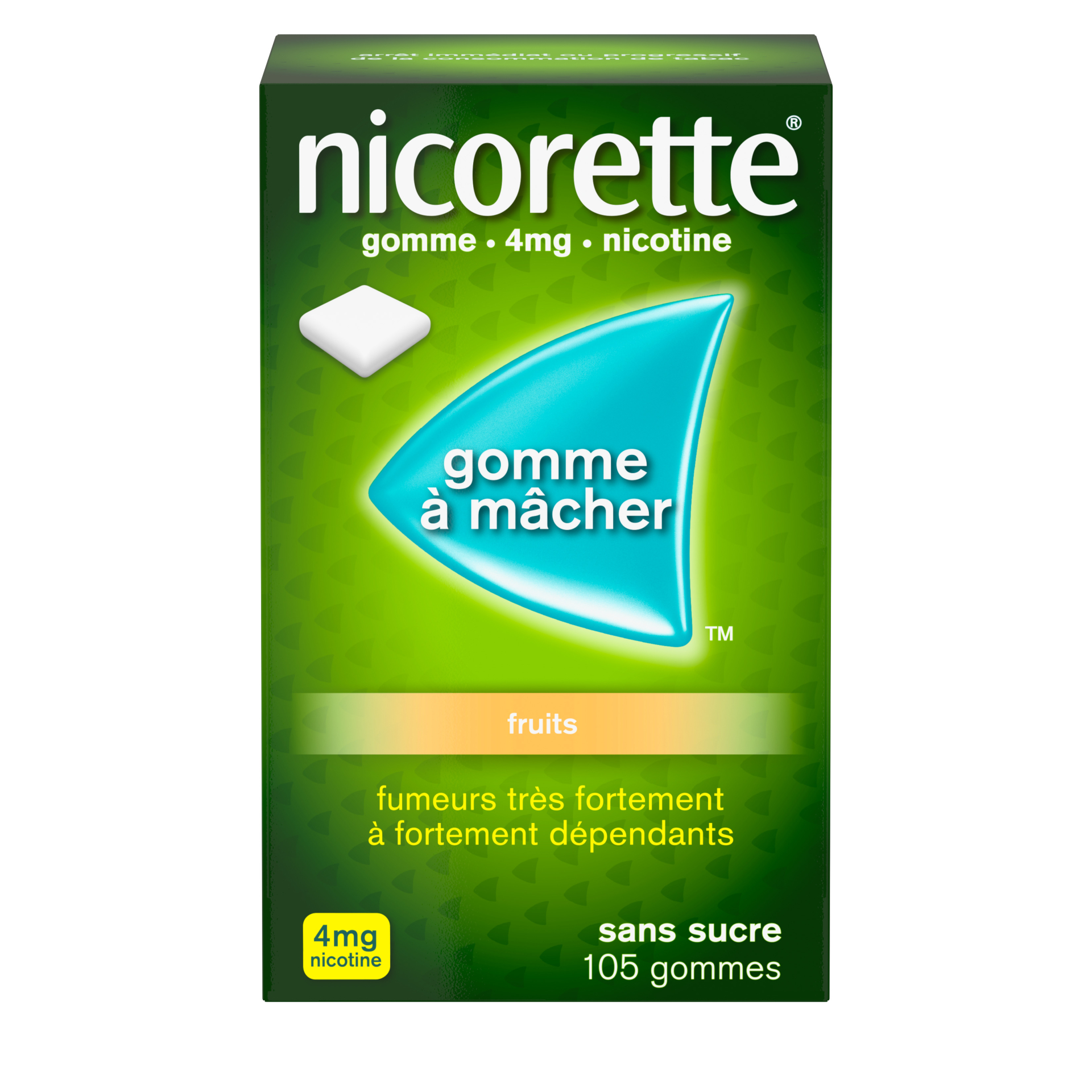 Photo de conditionnement <span class='vidalbox-gamme-product'>(NICORETTE 4 mg gomm mâcher médic fruits sans sucre)</span>