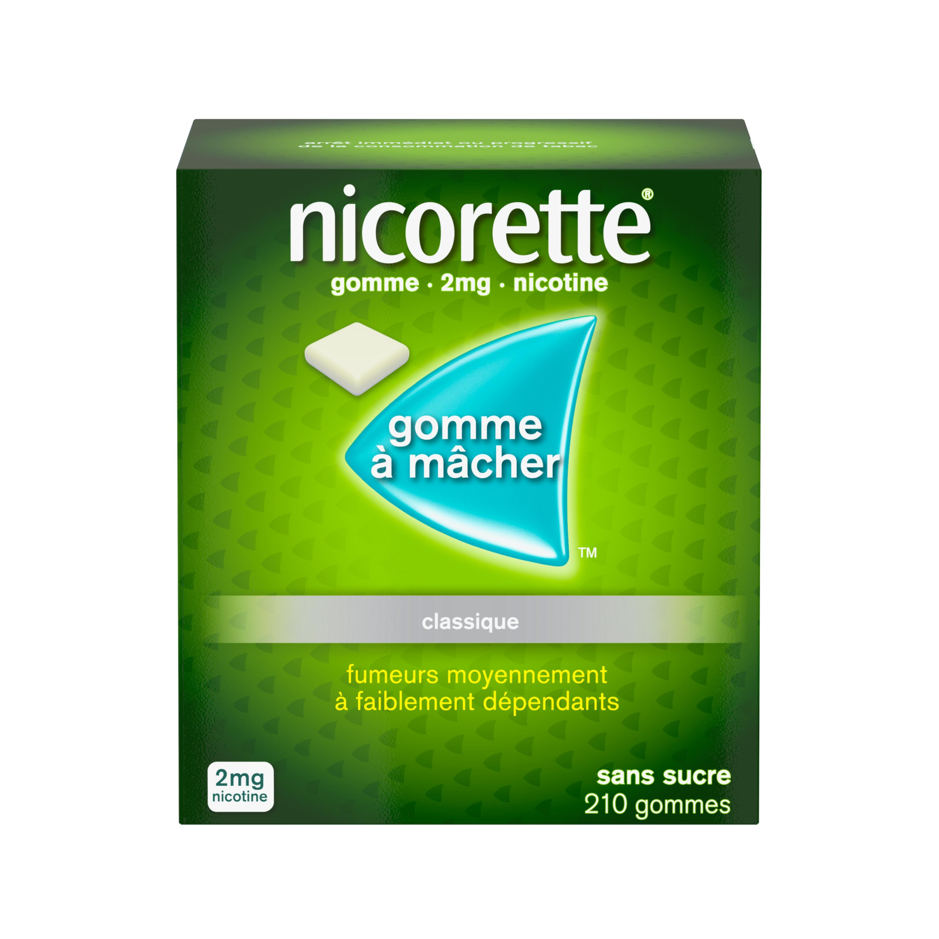 Photo de conditionnement <span class='vidalbox-gamme-product'>(NICORETTE 2 mg gomm mâcher médic sans sucre édulcorée au sorbitol)</span>