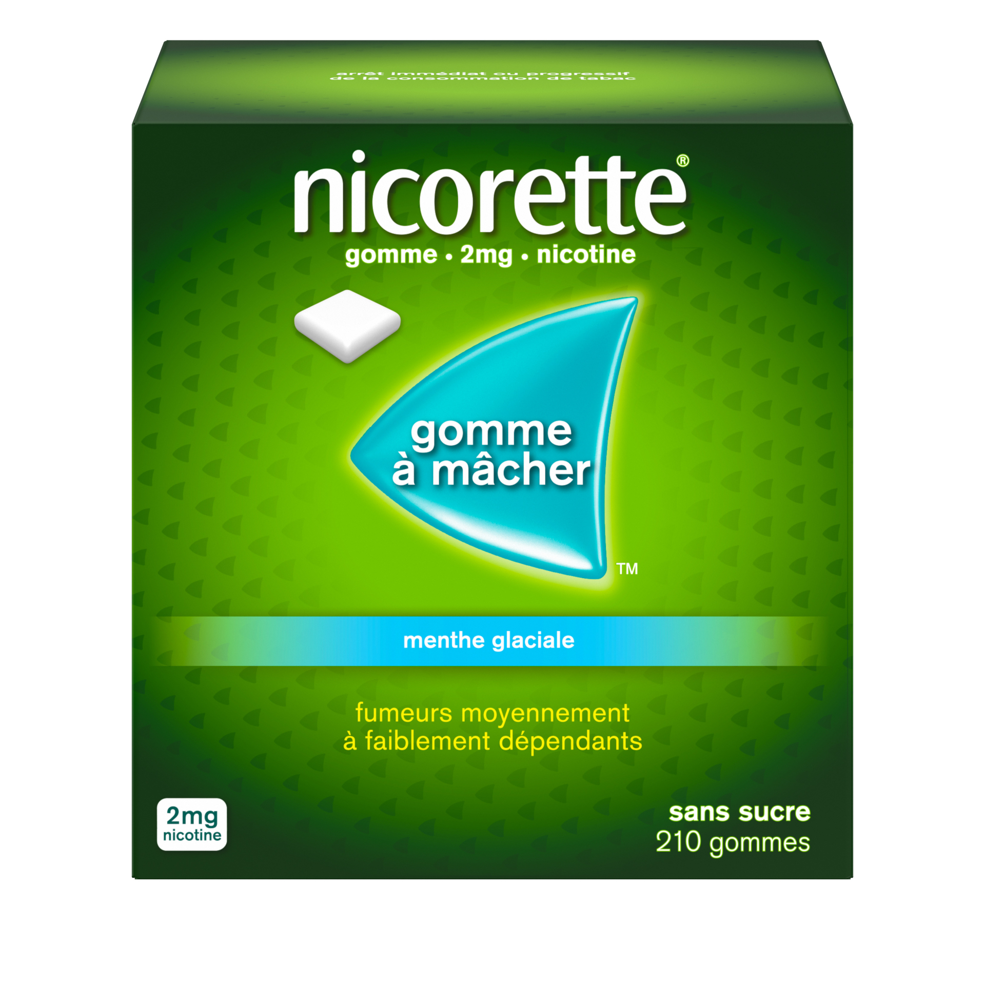Photo de conditionnement <span class='vidalbox-gamme-product'>(NICORETTE 2 mg gomm mâcher médic sans sucre menthe glaciale)</span>