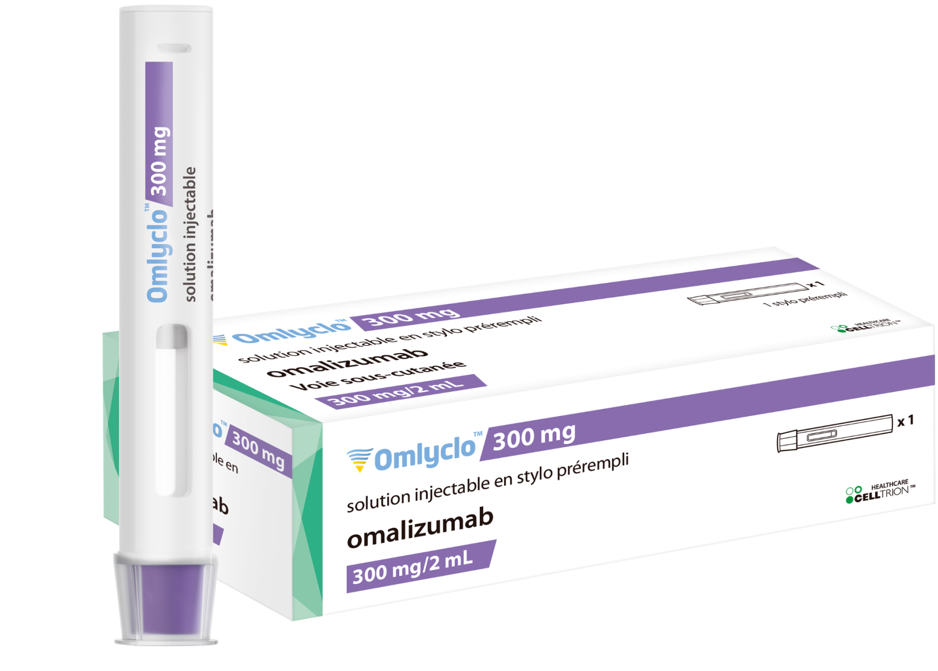 Photo de conditionnement <span class='vidalbox-gamme-product'>(OMLYCLO 300 mg sol inj stylo prérempli)</span>