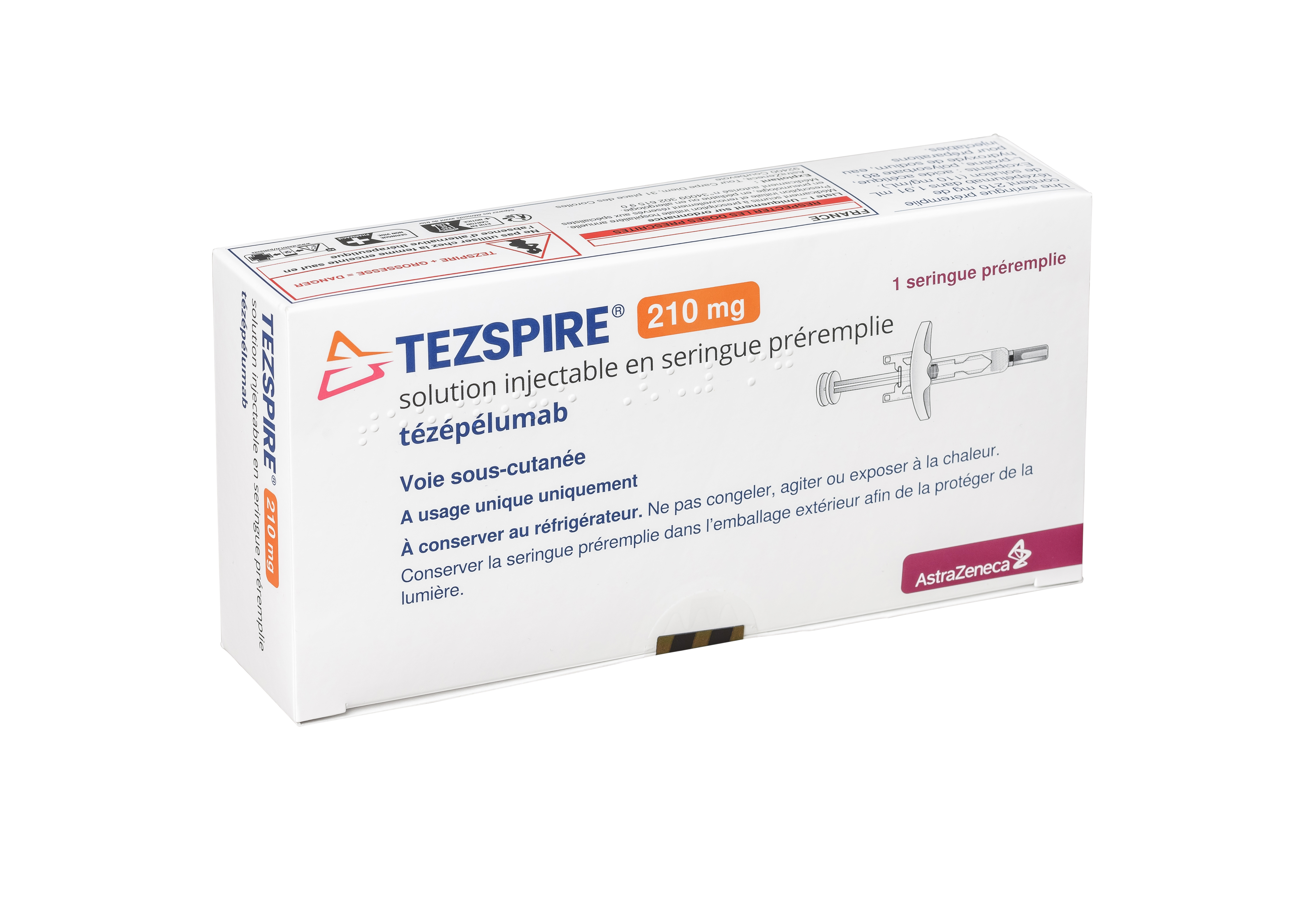 Photo de conditionnement <span class='vidalbox-gamme-product'>(TEZSPIRE 210 mg sol inj en seringue préremplie)</span>