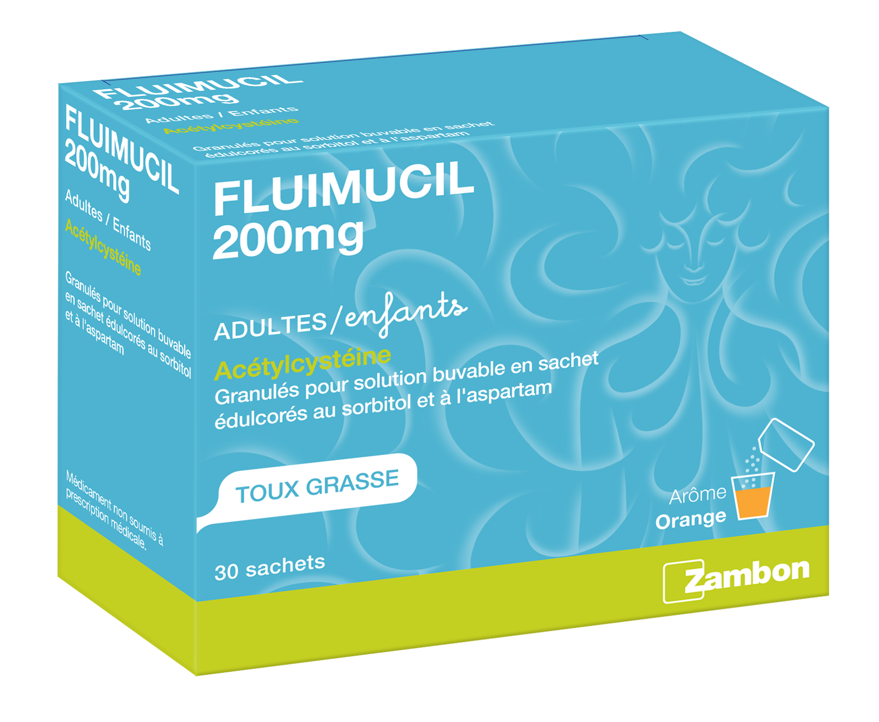Photo de conditionnement <span class='vidalbox-gamme-product'>(FLUIMUCIL 200 mg glé p sol buv sach édulcorée au sorbitol et à l'aspartam)</span>