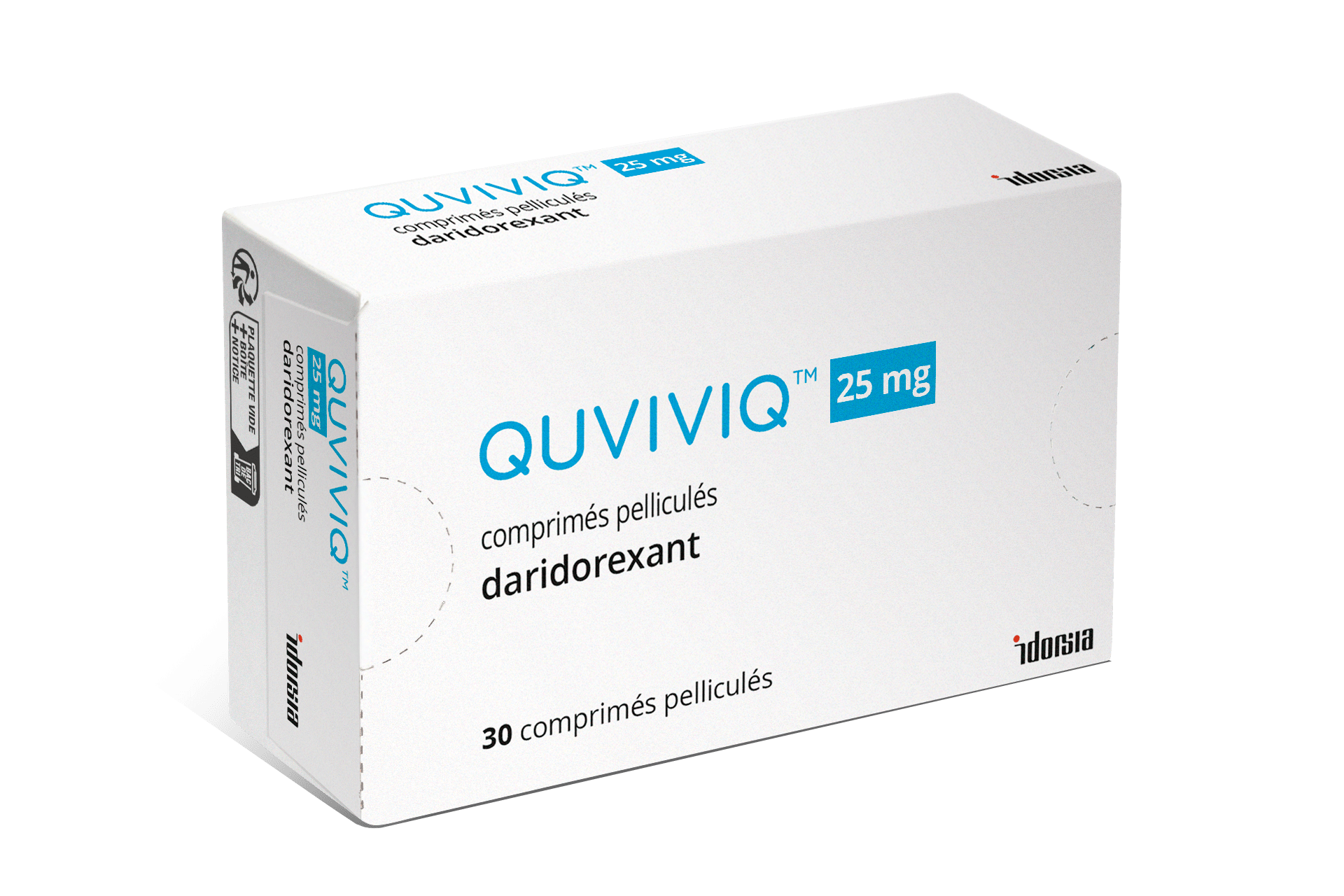 Photo de conditionnement <span class='vidalbox-gamme-product'>(QUVIVIQ 25 mg cp pellic)</span>