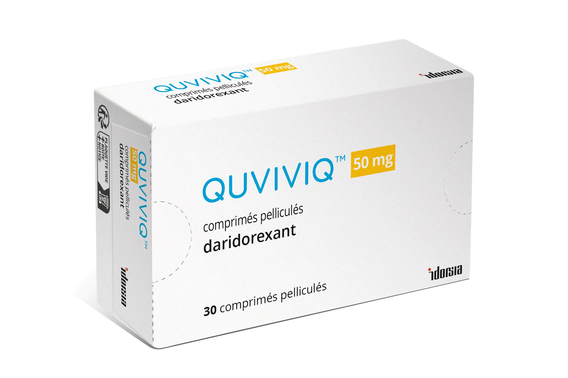 Photo de conditionnement <span class='vidalbox-gamme-product'>(QUVIVIQ 50 mg cp pellic)</span>