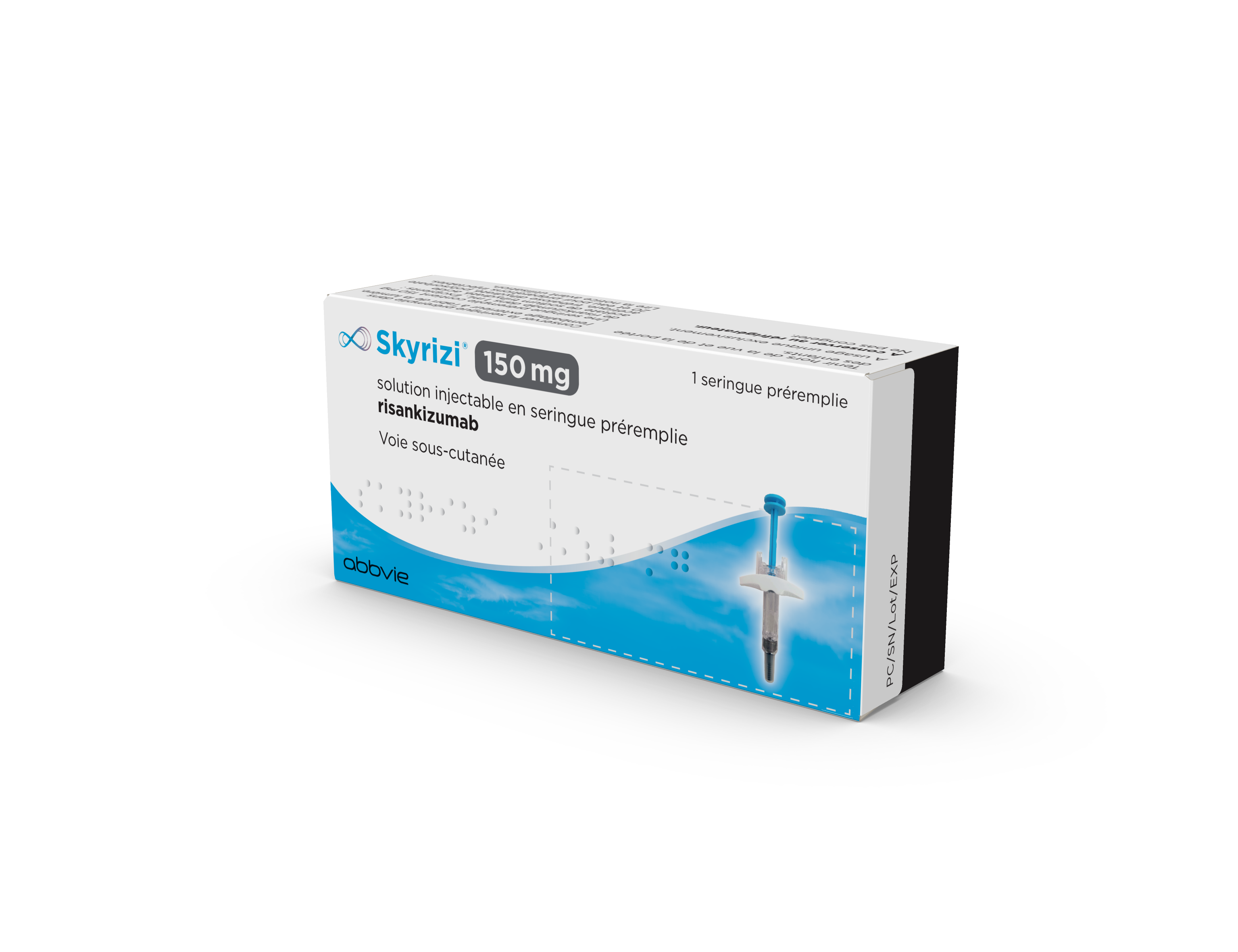 Photo de conditionnement <span class='vidalbox-gamme-product'>(SKYRIZI 150 mg sol inj seringue préremplie)</span>