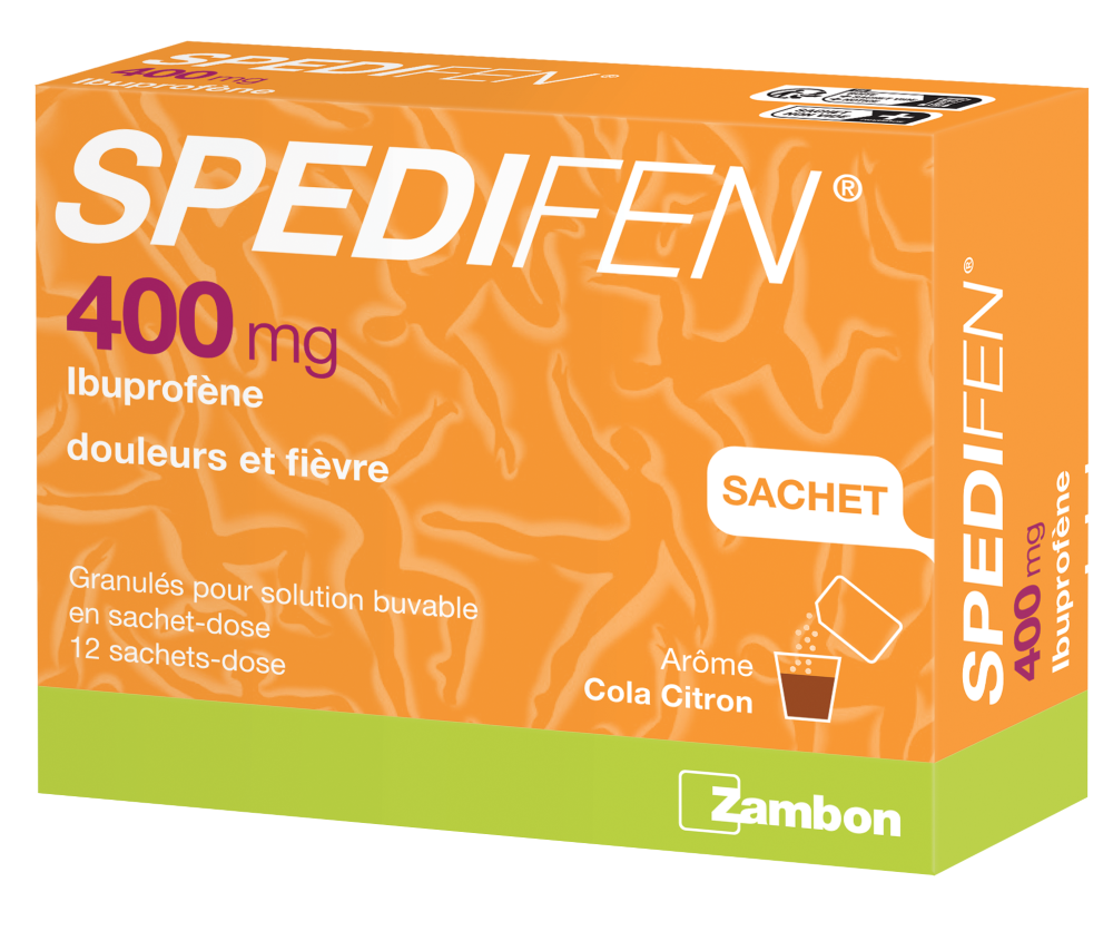 Photo de conditionnement <span class='vidalbox-gamme-product'>(SPEDIFEN 400 mg glé p sol buv en sachet-dose)</span>
